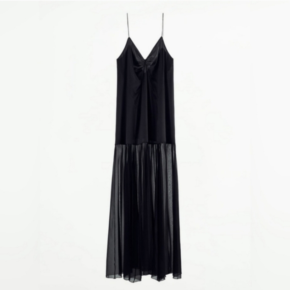 Zara Mulberry Silk Dress Black Size M - Picture 8 of 16